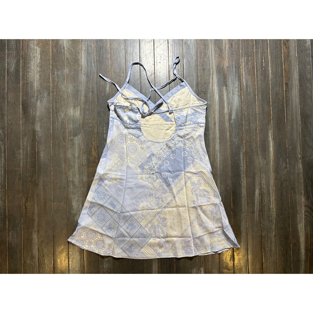 Kimchi Blue Urban Outfitters Blue Bandana Patchwork Mini Dress Open Back - Picture 3 of 5
